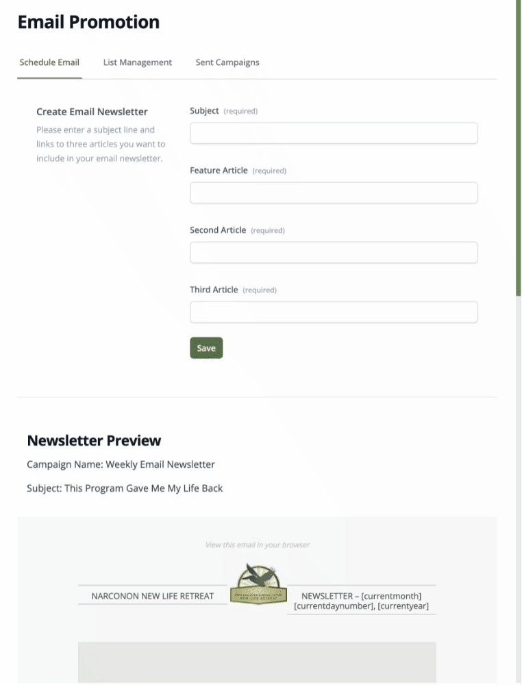 Creating Email Newsletter