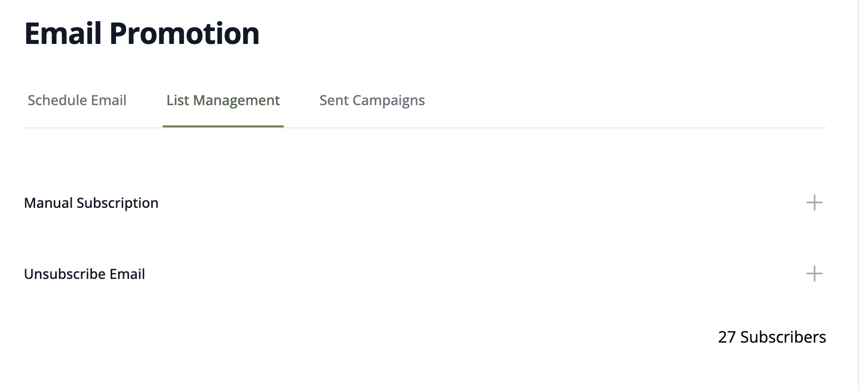 Image of email list management options