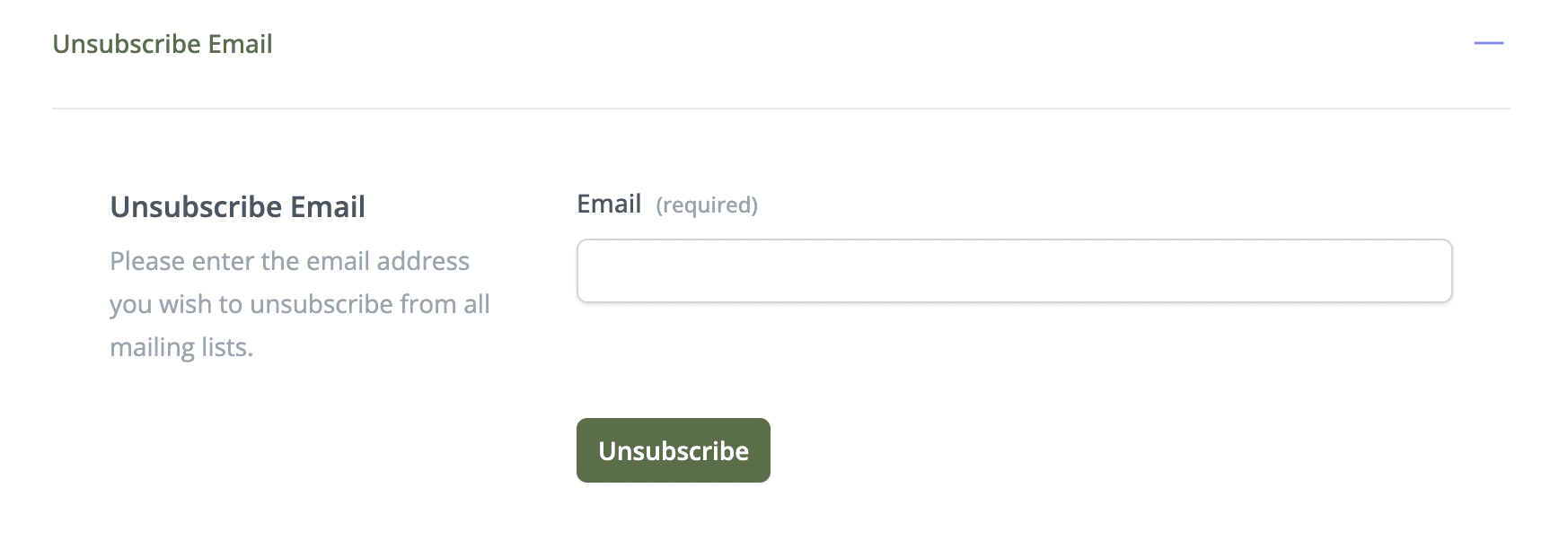 Unsubscribe email